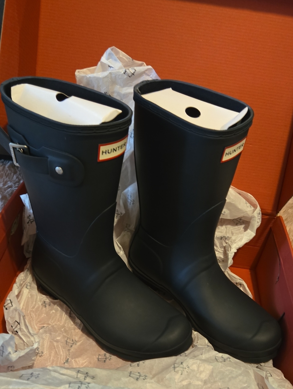 Black Hunter Boots With Buckle